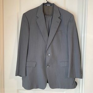 Burberry Vintage 2pc Suit Blazer 44L pants 37” X 29.5” Gray Pinstripe FLAW